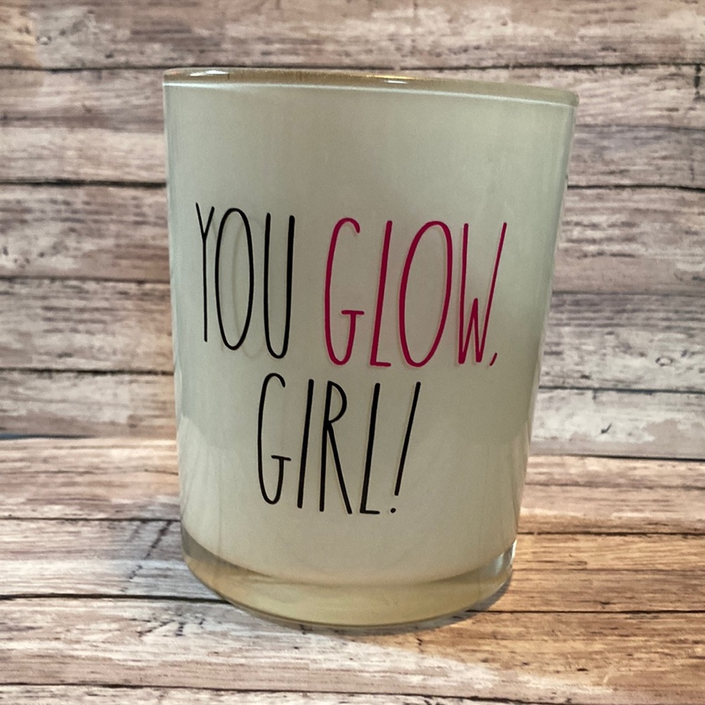- - Rae Dunn, You Glow Girl White Jar, Brand New